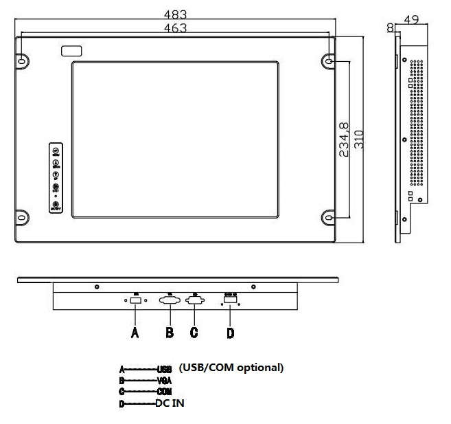 15″ Display 7U Rack mounted